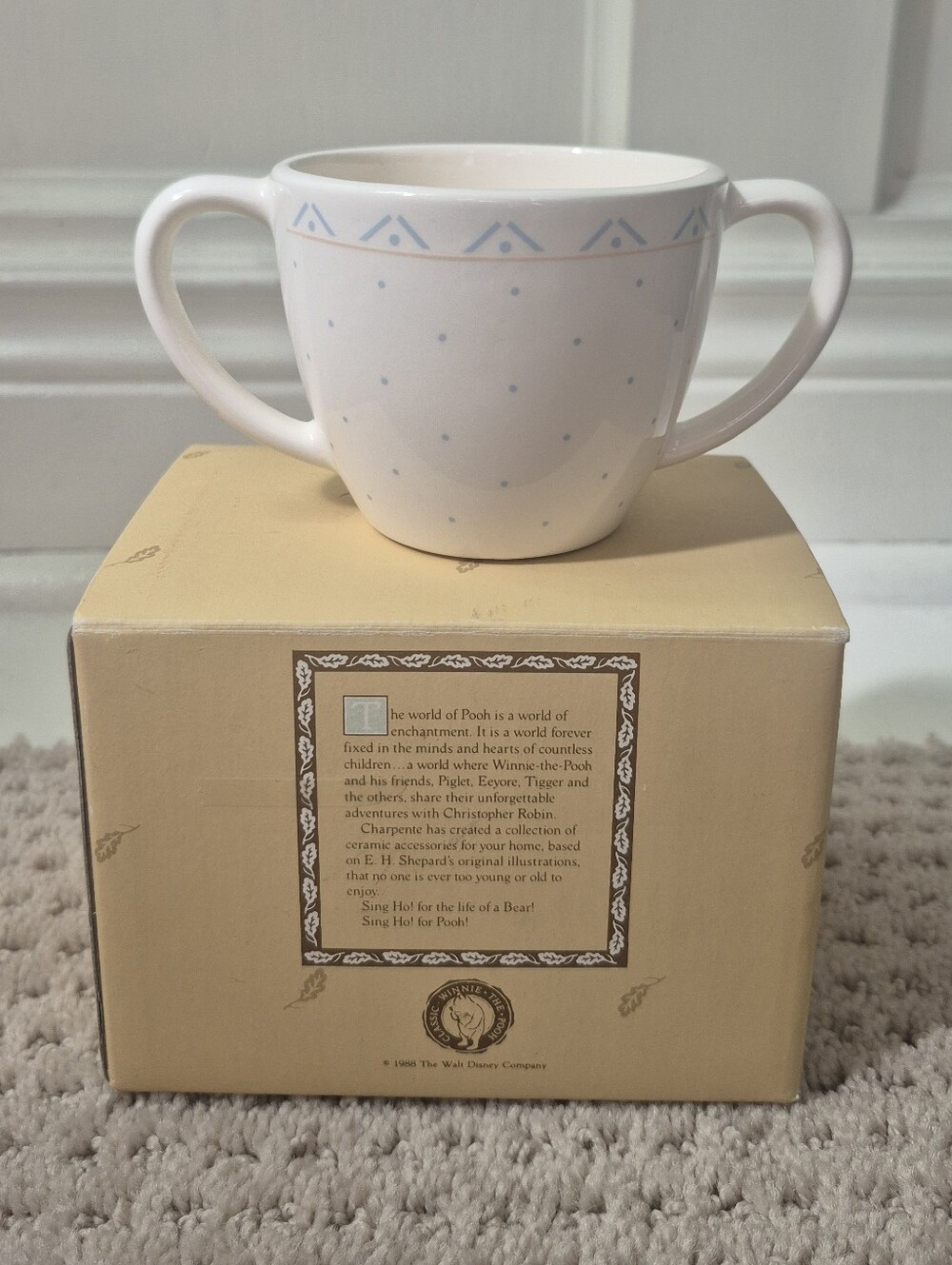 Vintage Disney's Winnie The Pooh Charpénte Child's Ceramic Cup Mug With Box - Picture 2 of 13
